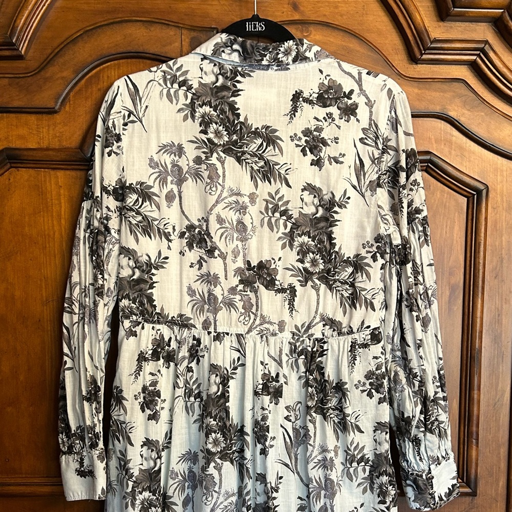 Anthropologie Lavinia Embroidered Shirtdress Black & White Toile Size 6 - Picture 13 of 14